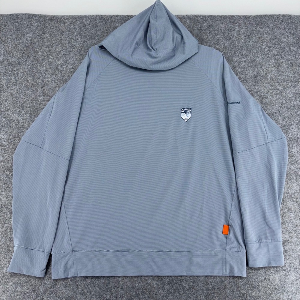 Stitch Golf Mens Blue Micro Stripe Performance Hoodie The Invitational Size L